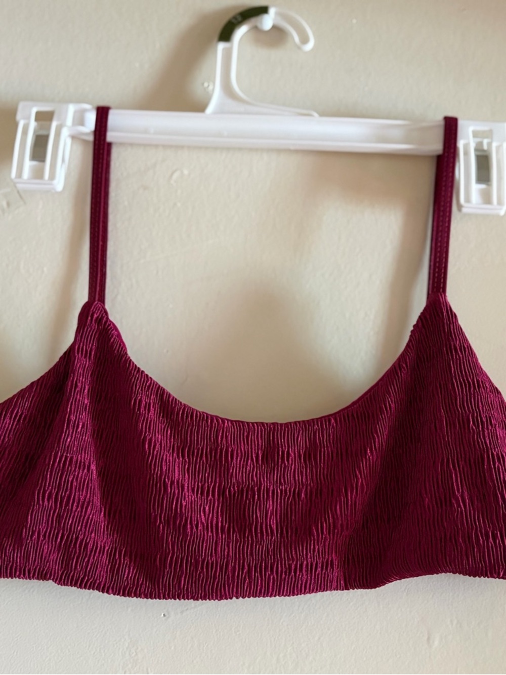 Old Navy Two-Piece Bikini Set in Plum Top and Pink/Orange Patterned Bottoms - Picture 3 of 9